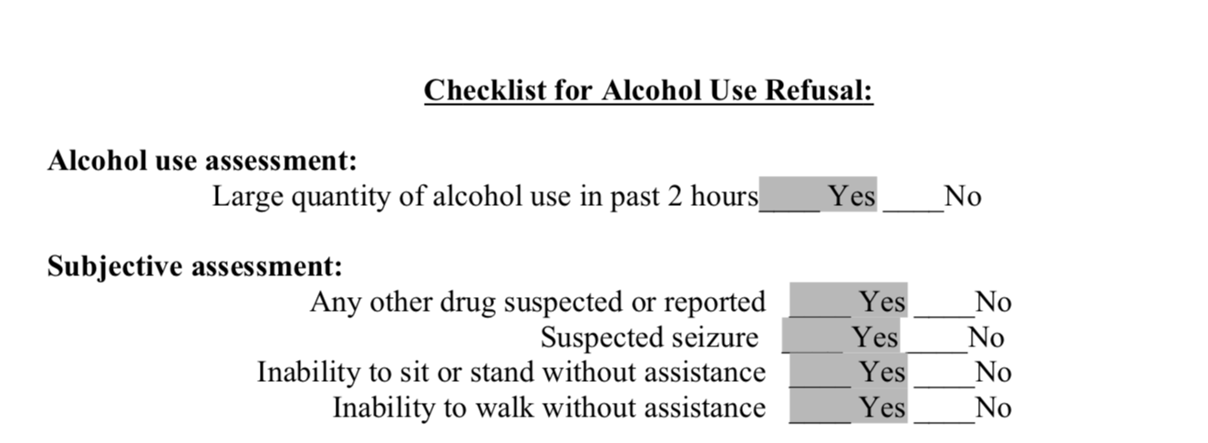 Creating, Implementing, and Evolving an Alcohol Refusal Policy for Intoxicated Patients